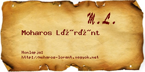 Moharos Lóránt névjegykártya