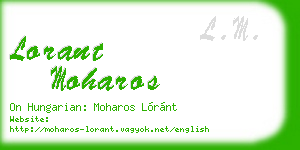 lorant moharos business card